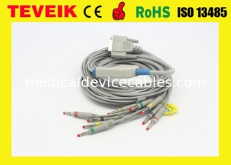 پزشکی Teveik Factory Price Nihon Kohden BJ-901D 10 Leadwires DB 15pin ECG/ EKG Cable, Banana 4.0